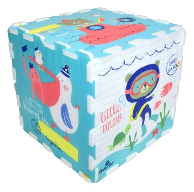 Humbi, puzzle piankowe, mata piankowa edukacyjna, dwustronna, gruba, 6 szt. 58-58-1,5 cm