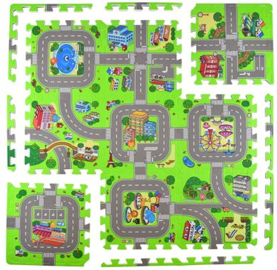 Humbi, Ulice miasta, mata piankowa, puzzle, 31,5-31,5-1 cm, 9 szt.