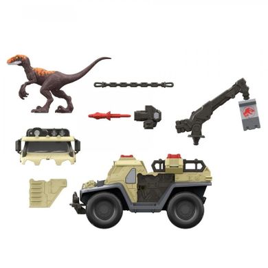 Jurassic World, Łapacz dinozaurów, pojazd z akcesoriami i figurką