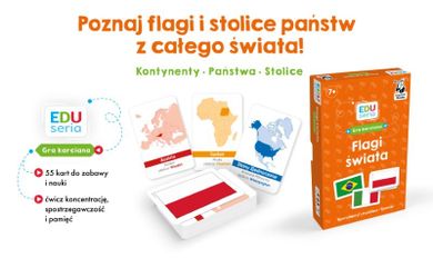 Kapitan Nauka. EDUseria. Flagi świata. Gra karciana