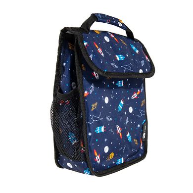 Kayokki, Plecak szkolny na kółkach i termiczny lunchbox, zestaw, granatowy, kosmos