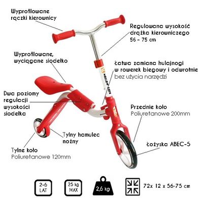 Kidz Motion, 2in1 Motion, hulajnoga wielofunkcyjna, zielona