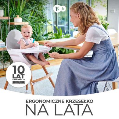 Kinderkraft, Fini, krzesełko do karmienia, 2w1, Full Grey
