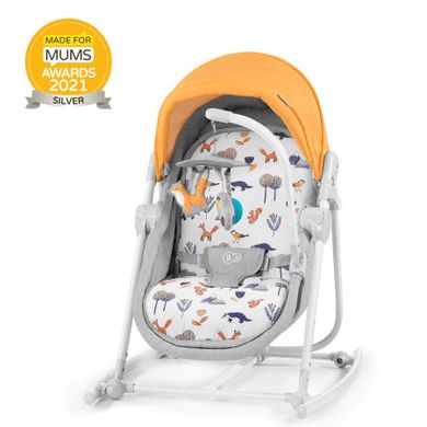 Kinderkraft, Unimo, leżaczek, bujaczek, krzesełko 5w1, Forest Yellow