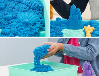 Kinetic Sand, piasek kinetyczny z piaskownicą, zielony