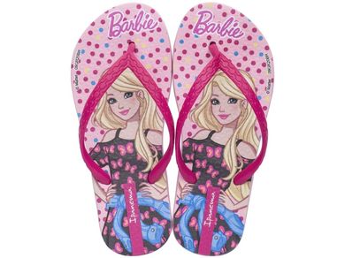 Klapki japonki dziewczęce, różowe, Barbie Kids, Ipanema
