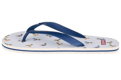 Klapki japonki męskie, białe, ptaki, Levi's Dixon 2.0