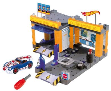 Klein, Hot Wheels, stacja serwisowa z myjnią i samochodem do skręcania