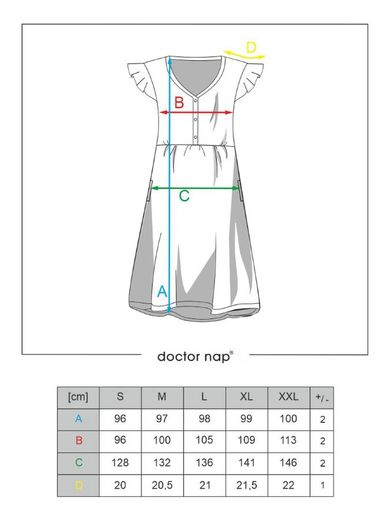 Koszula nocna damska z krótkim rękawem, ciążowa, granatowa, Doctor Nap