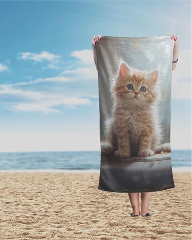 Kotek, ręcznik plażowy, 70-140 cm