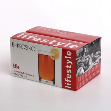 Krosno Glass, 6 szklanek do herbaty, 250 ml