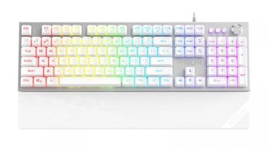 Krux, Frost RGB, klawiatura, srebrno-biała