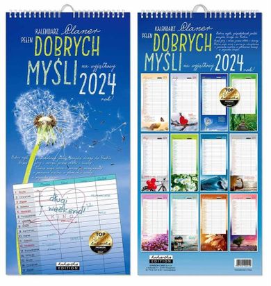 Kukartka, kalendarz 2024, ścienny, planer Dobrych myśli