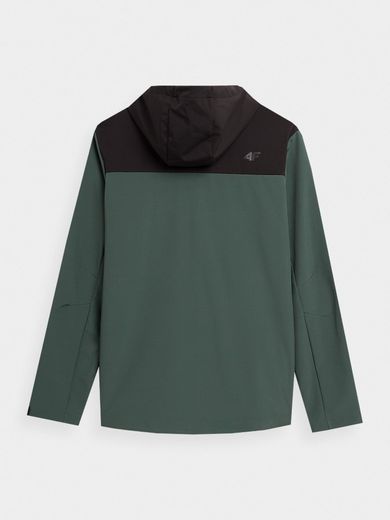 Kurtka softshell męska z kapturem, zielona, 4F