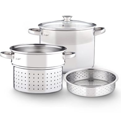 Lamart, garnek do gotowania makaronu i na parze, LT 1067, 22 cm, 6l