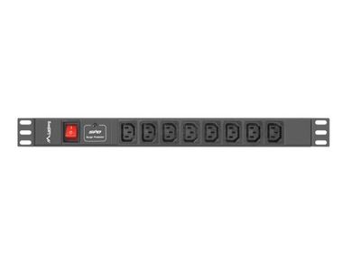Lanberg, listwa zasilająca, 19", 1U, 16A, 8xIEC C13, 2m, wtyk C20