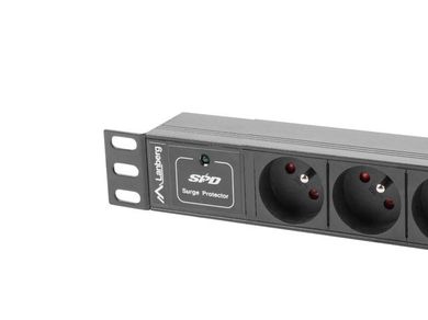 Lanberg, Rack, listwa zasilająca, 3xTypE, 10A, 2 m, PDU-03E-0200-IEC-BK