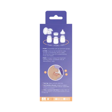 Lansinoh, Natural Wave, butelka ze smoczkiem, rozmiar S, 160 ml