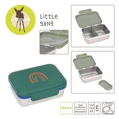 Lassig, Little Gang, lunchbox ze stali nierdzewnej, Rainbow Green