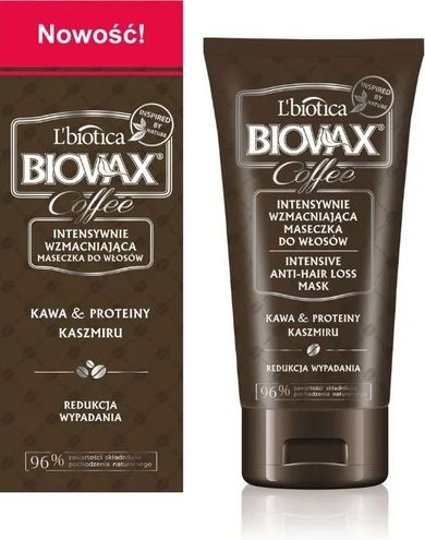 L`biotica, Biovax Glamour Coffee, maseczka do włosów intensywnie wzmacniająca, kawa i proteiny kaszmiru, 150 ml