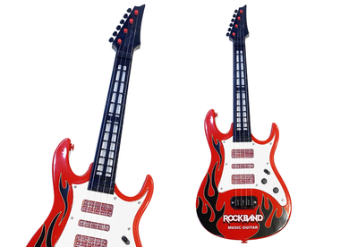 Lean Toys, gitara elektryczna, interaktywna, czerwona
