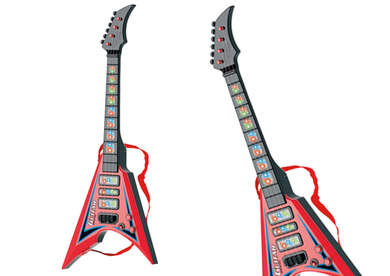 Lean Toys, gitara elektryczna, interaktywna, czerwona