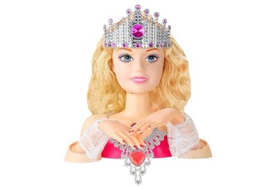 Lean Toys, głowa lalki do stylizacji z akcesoriami