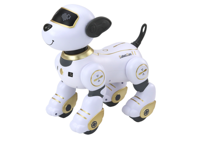 Lean Toys, interaktywny robot pies, zdalnie sterowany, żółty