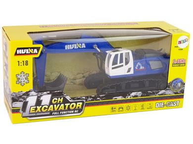 Lean Toys, koparka gąsienicowa, pojazd zdalnie sterowany, niebieska