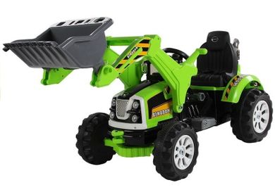 Lean Toys, Koparka, pojazd na akumulator, zielony