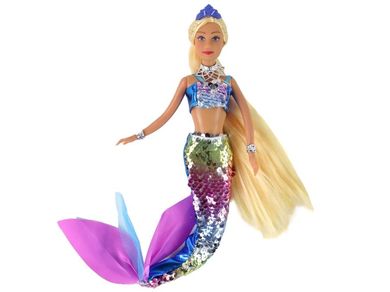Lean Toys, lalka syrenka, niebieska