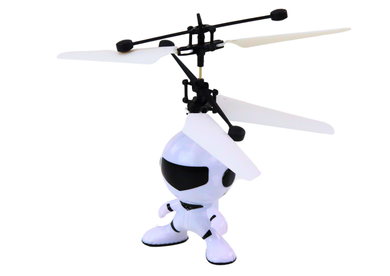 Lean Toys, latający astronauta, helikopter sterowany ręką, biały
