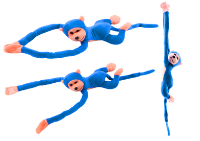 Lean Toys, małpka, maskotka interaktywna, niebieska, 80 cm