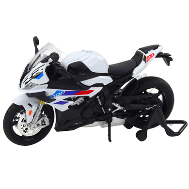 Lean Toys, motocykl, pojazd interaktywny, metalowy, biały, 1:12