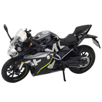 Lean Toys, motocykl, pojazd interaktywny, metalowy, czarny, 1:12