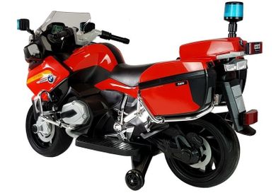 Lean Toys, Motor BMW R1200, Policja, pojazd na akumulator, czerwony