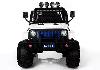 Lean Toys, Samochód Jeep, pojazd na akumulator, biały