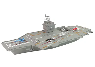 Lean Toys, statek lotniskowiec, zestaw z odrzutowcami
