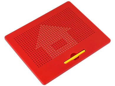 Lean Toys, tablica magnetyczna z szablonami, czerwona, 714 elementów