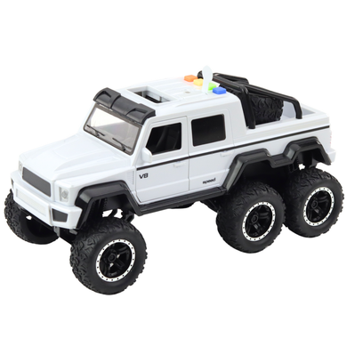 Lean Toys, terenówka, pojazd interaktywny z napędem, biały, 1:16
