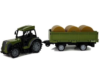 Lean Toys, traktor z belami siana 2.4G, zielony, pojazd zdalnie sterowany