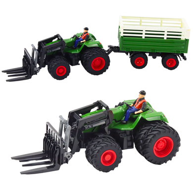 Lean Toys, traktor z przyczepą, pojazd zdalnie sterowany