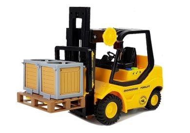Lean Toys, wózek widłowy z naciągiem, pojazd, 1:16