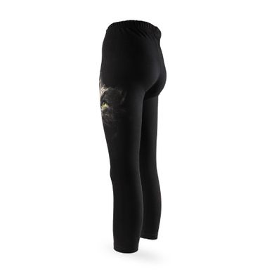 Legginsy dziewczęce, ocieplane, czarne, kot, Tup Tup