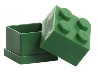 LEGO 4, minipudełko klocek, zielone