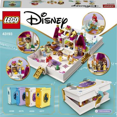 LEGO Disney Princess, Książka z przygodami Arielki, Belli, Kopciuszka i Tiany, 43193