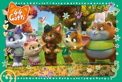 Lisciani, 44 Koty, puzzle z rączką, 60 elementów