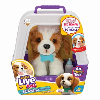 Little Live Pets, Mój Prawdziwy Szczeniaczek, piesek z transporterem, maskotka interaktywna