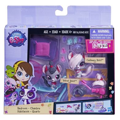 Littlest Pet Shop, Velvet Biskit i Cashmere Biskit, zestaw tematyczny z figurkami,