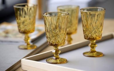 Lyngby Glas, Sorrento, kieliszki do wina, bursztynowe, 290 ml, 4 szt.